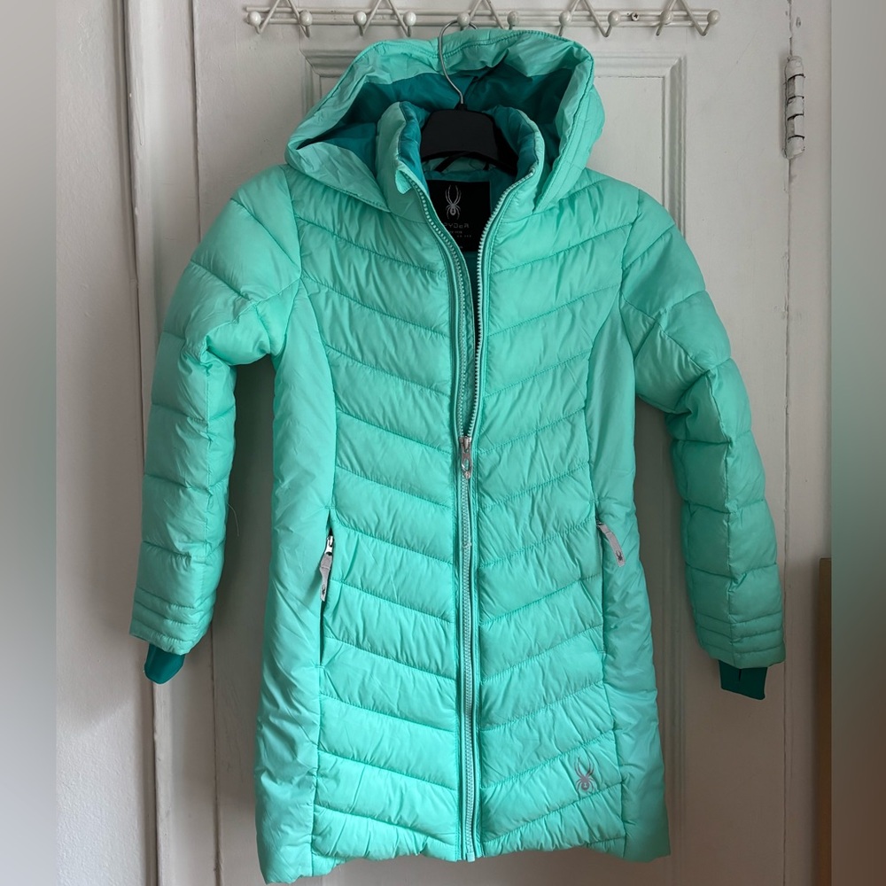 NWOT Spyder Kids Aqua Hooded Puffer Jacket